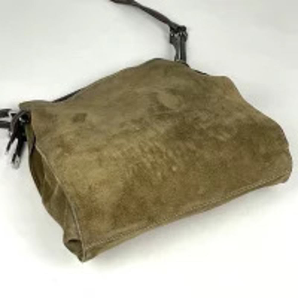 Loewe Shoulder Anagram Brown Crossbody Suede Studded Bag Brown